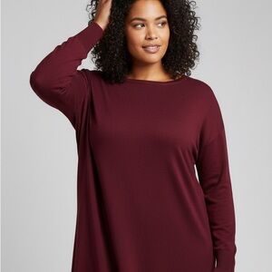 ADDITION ELLE Burgundy Knit Boat Neck Sweater size X